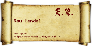 Rau Mendel névjegykártya